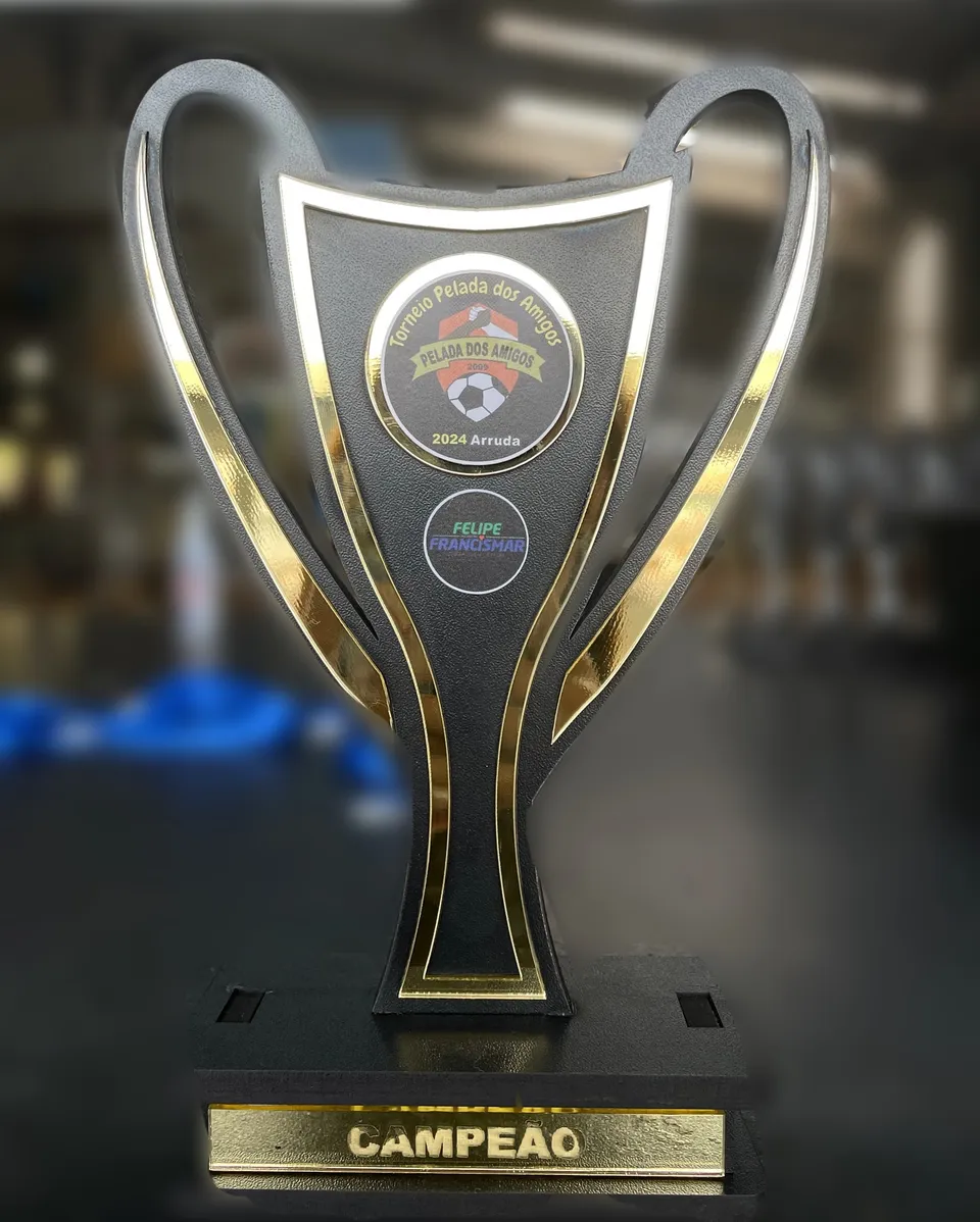 Troféu personalizado em MDF e acrílico — 40 cm